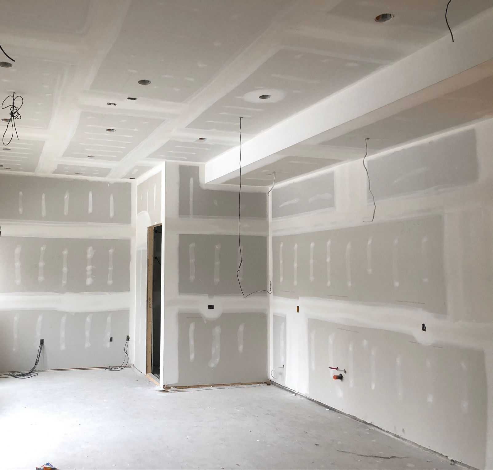 Basement drywall installation